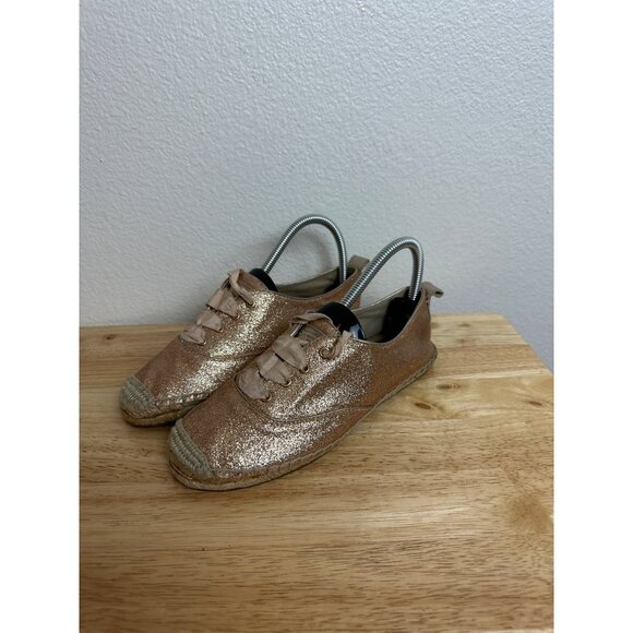 Coach Women's  Gold Glitter Espadrille Sneakers Size 6 - Picture 3 of 7